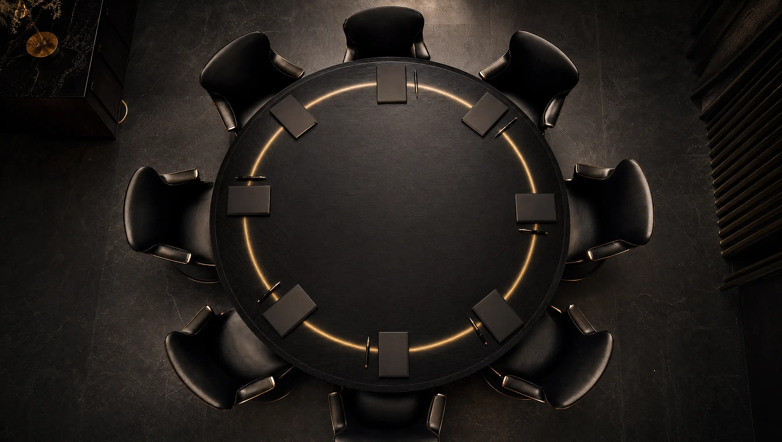 Mesa circular de consejo de Black Ring Business